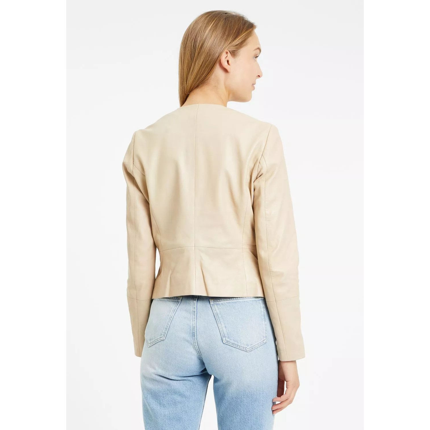 Geaca de Piele Dama Gipsy Bej Deschis GWRubie – Black Friday