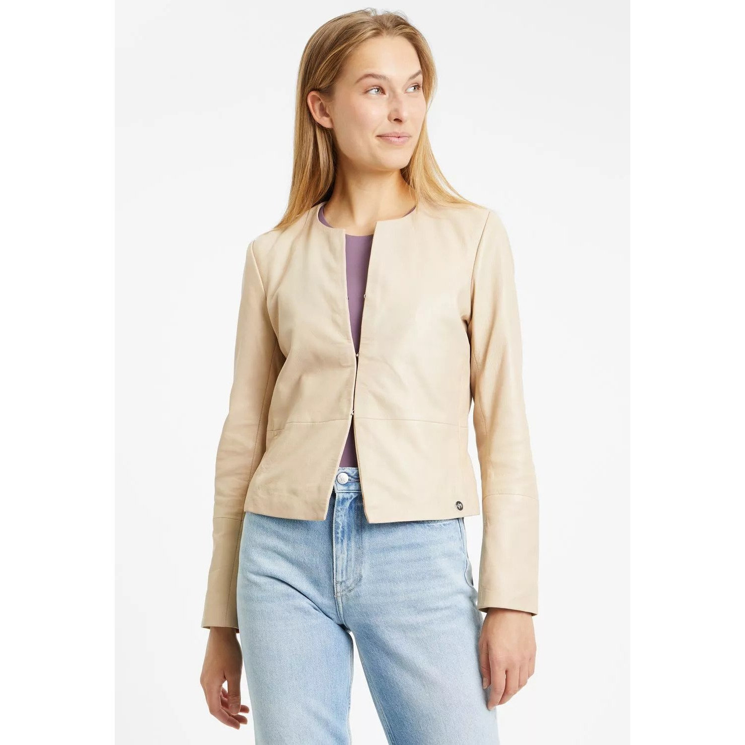 Geaca de Piele Dama Gipsy Bej Deschis GWRubie – Black Friday