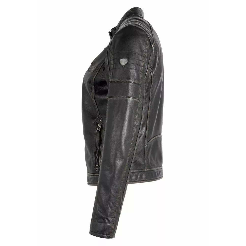 Geaca de Piele Dama Gipsy Negru/Bej GWRyanna LROV Geaca de Piele Dama Gipsy Negru/Bej GWRyanna LROV - readytowear.ro