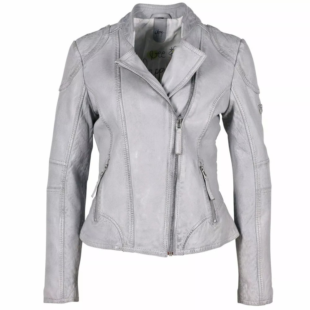 Geaca de Piele Dama Gipsy Gri Argintiu GWSafiya LDOV Geaca de Piele Dama Gipsy Gri Argintiu GWSafiya LDOV - readytowear.ro