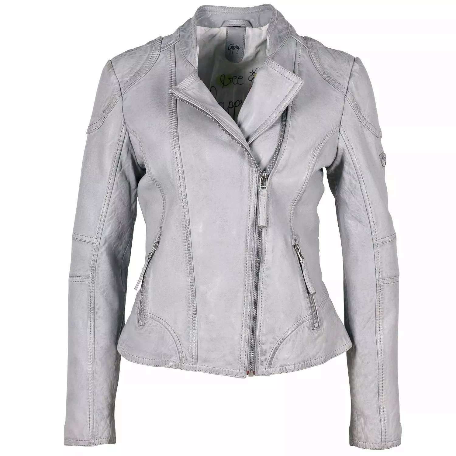 Geaca de Piele Dama Gipsy Gri Argintiu GWSafiya LDOV – IMBRACAMINTE