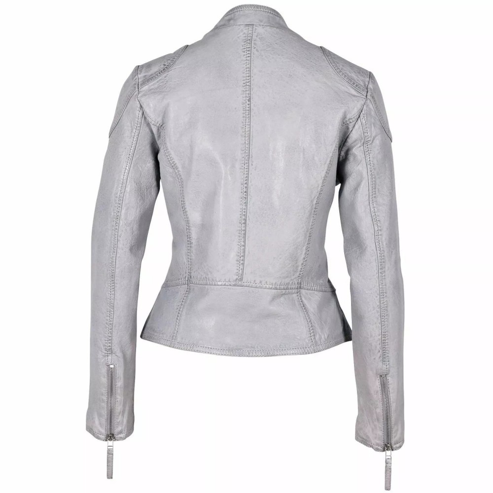 Geaca de Piele Dama Gipsy Gri Argintiu GWSafiya LDOV Geaca de Piele Dama Gipsy Gri Argintiu GWSafiya LDOV - readytowear.ro