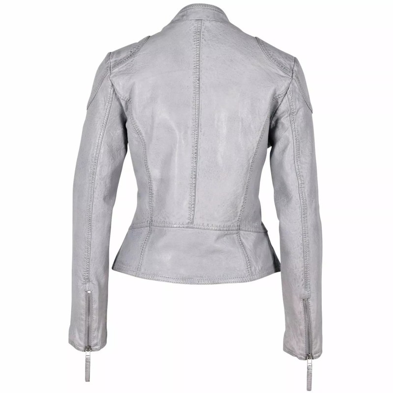 Geaca de Piele Dama Gipsy Gri Argintiu GWSafiya LDOV – IMBRACAMINTE