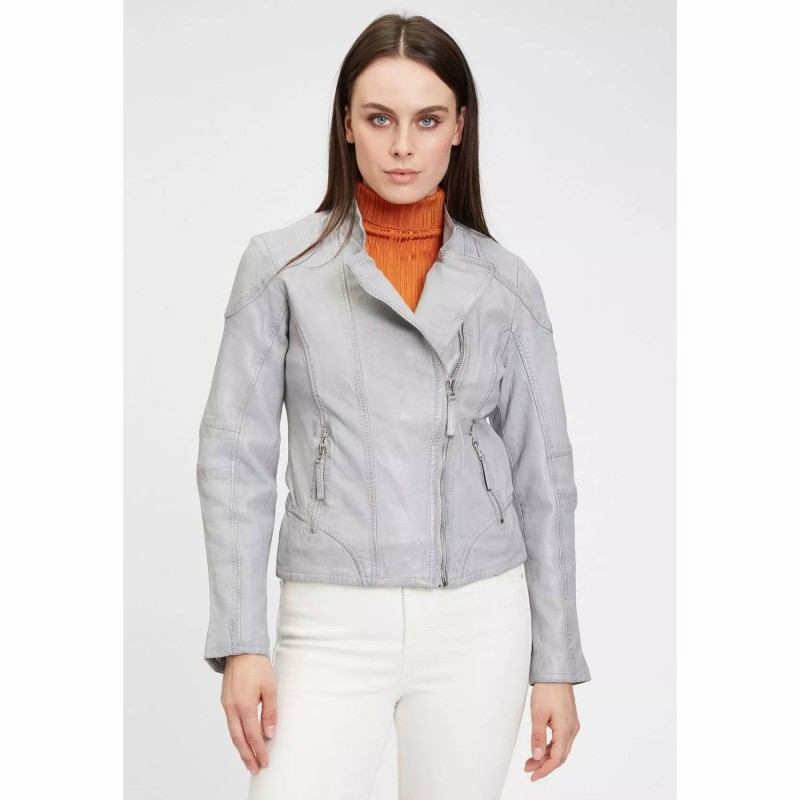 Geaca de Piele Dama Gipsy Gri Argintiu GWSafiya LDOV – IMBRACAMINTE