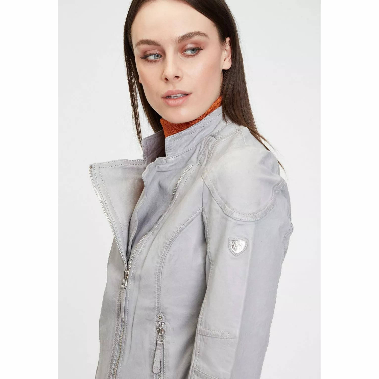 Geaca de Piele Dama Gipsy Gri Argintiu GWSafiya LDOV – IMBRACAMINTE