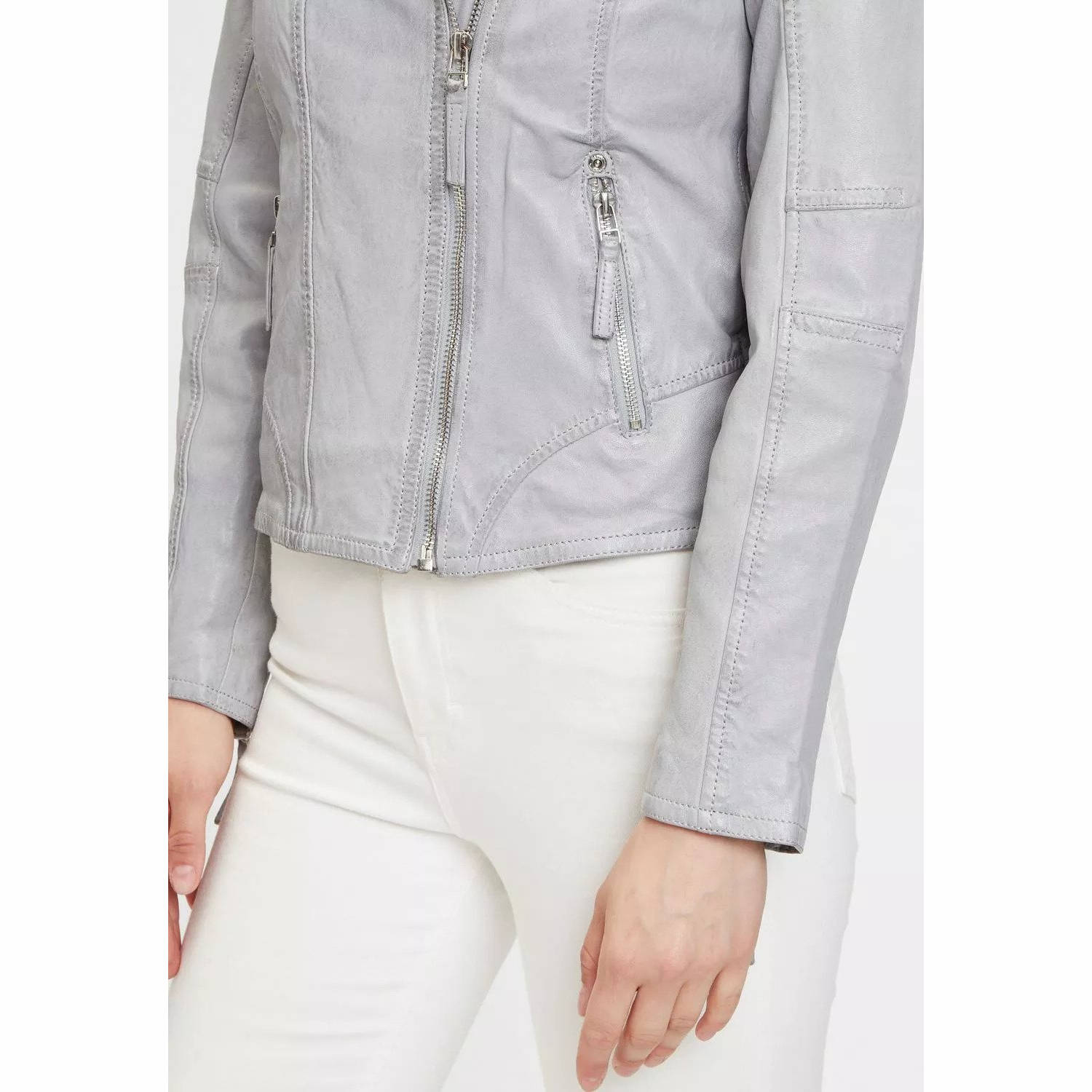 Geaca de Piele Dama Gipsy Gri Argintiu GWSafiya LDOV – IMBRACAMINTE