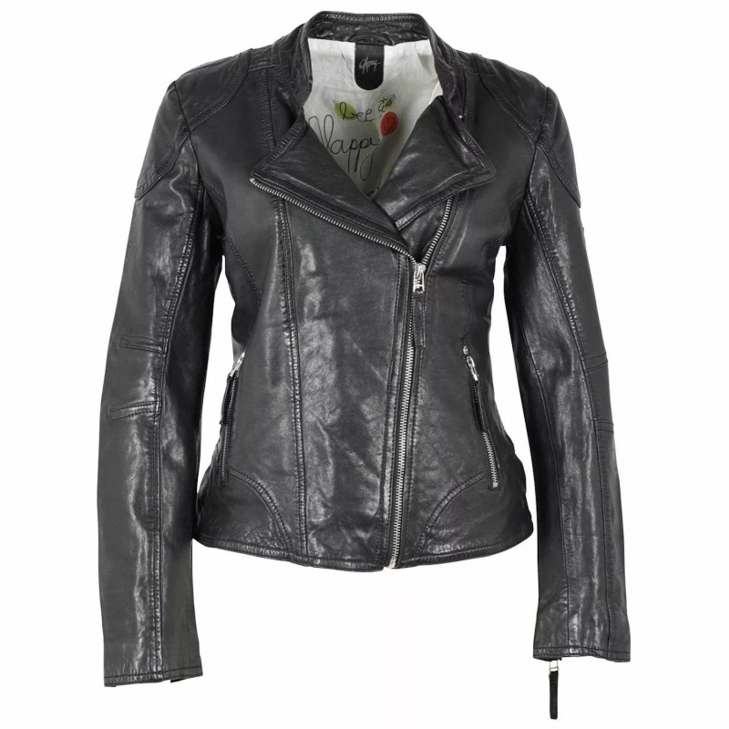 Geaca de Piele Dama Gipsy Neagra GWSafiya LDOV – IMBRACAMINTE