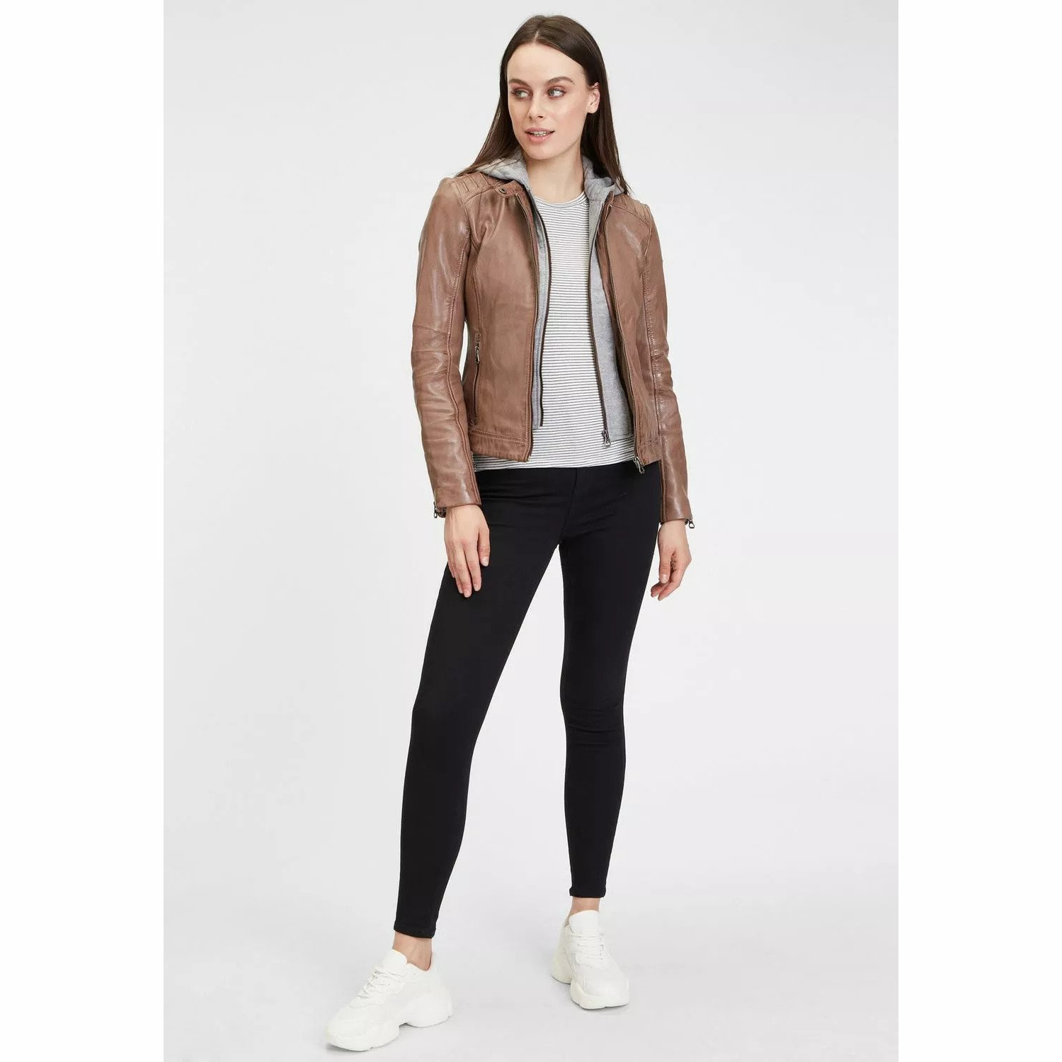 Geaca de Piele Dama Gipsy Maro Inchis GWSallie LAMAS – IMBRACAMINTE