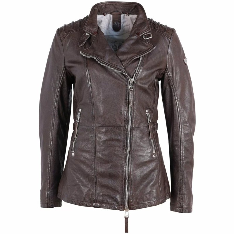 Geaca Lunga de Piele Dama Gipsy Maro Inchis GWScandel – Black Friday