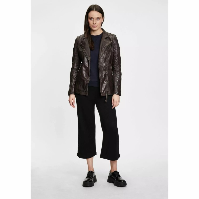 Geaca Lunga de Piele Dama Gipsy Maro Inchis GWScandel – Black Friday