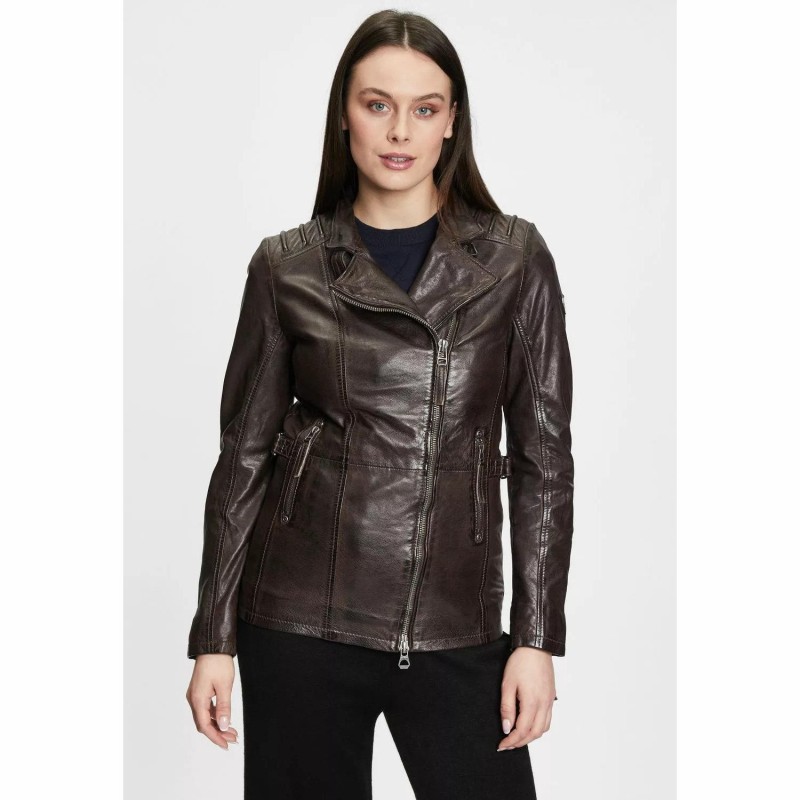 Geaca Lunga de Piele Dama Gipsy Maro Inchis GWScandel – Black Friday