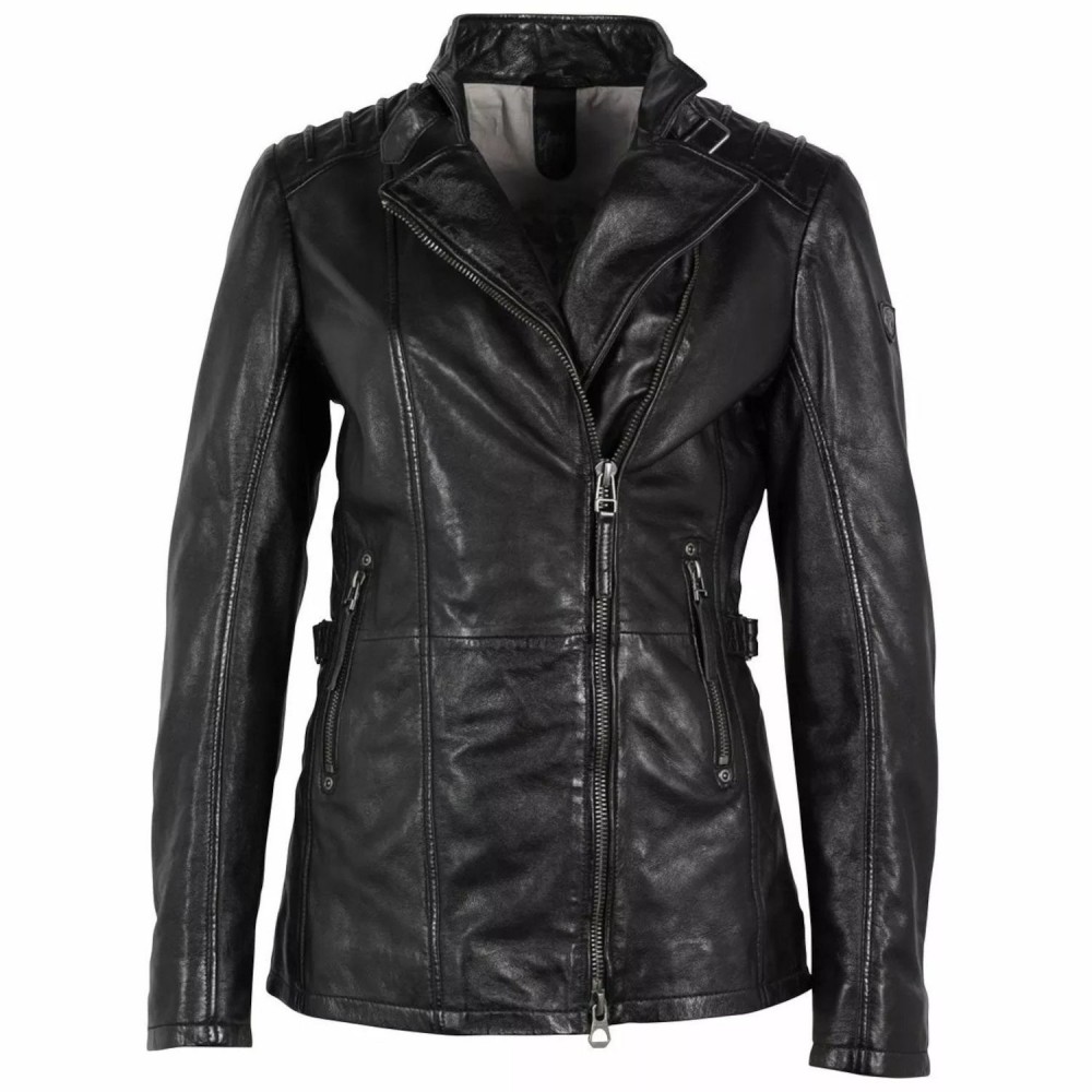 Geaca Lunga de Piele Dama Gipsy Neagra GWScandel Geaca Lunga de Piele Dama Gipsy Neagra GWScandel - readytowear.ro