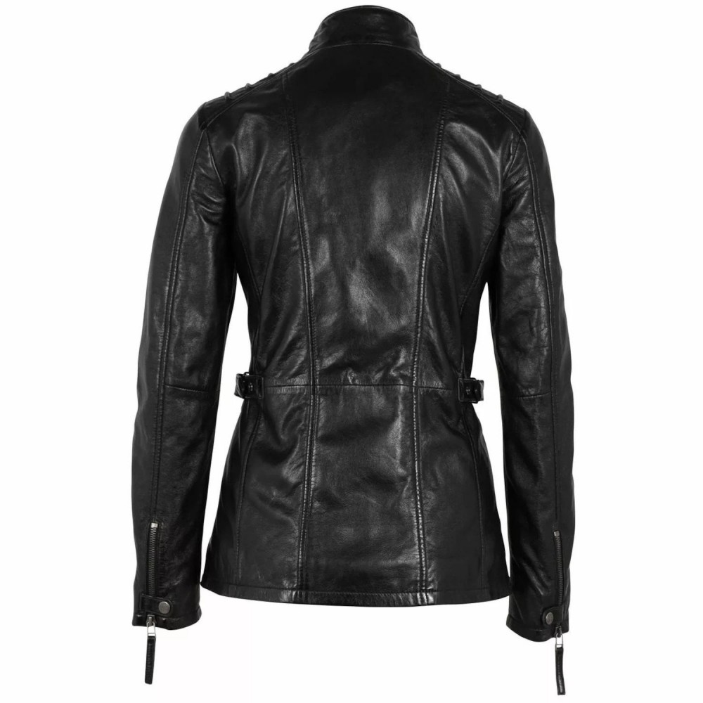 Geaca Lunga de Piele Dama Gipsy Neagra GWScandel Geaca Lunga de Piele Dama Gipsy Neagra GWScandel - readytowear.ro