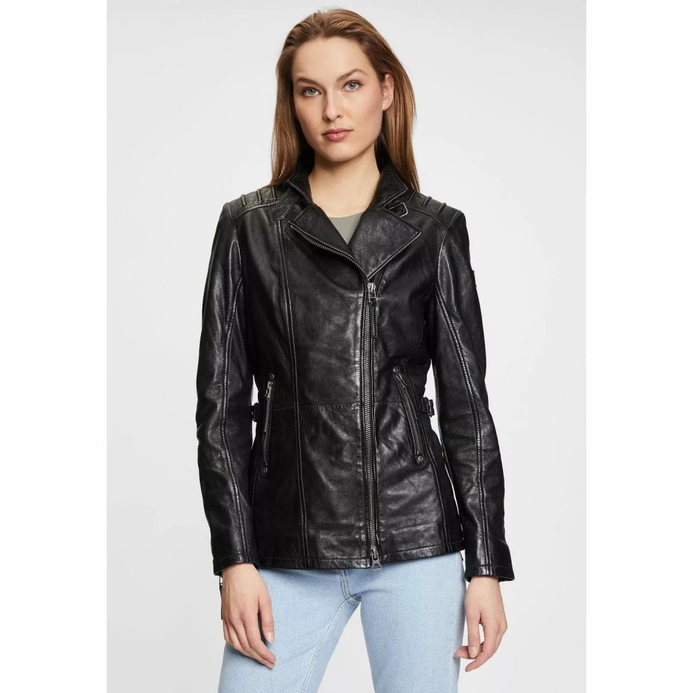 Geaca Lunga de Piele Dama Gipsy Neagra GWScandel Geaca Lunga de Piele Dama Gipsy Neagra GWScandel - readytowear.ro