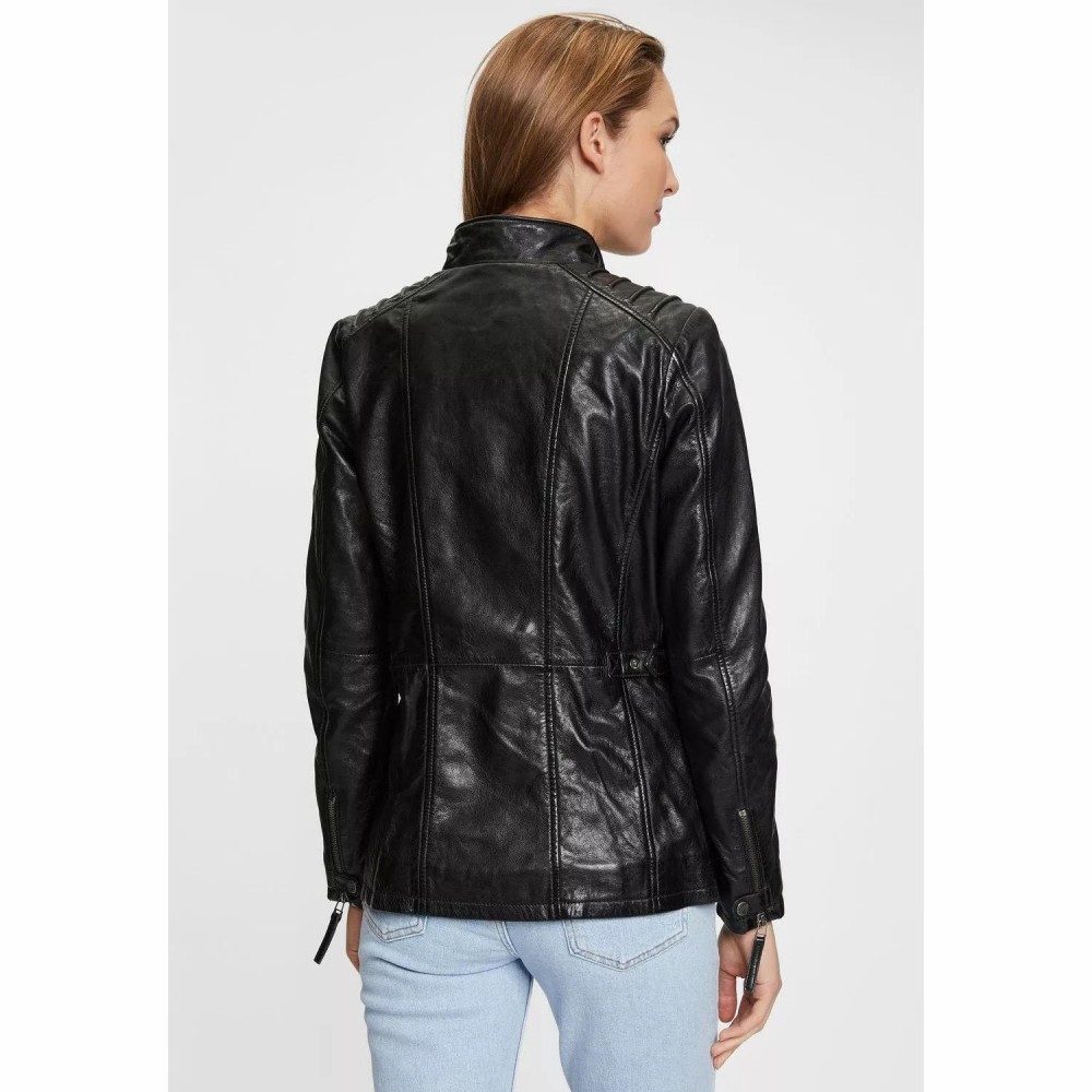 Geaca Lunga de Piele Dama Gipsy Neagra GWScandel Geaca Lunga de Piele Dama Gipsy Neagra GWScandel - readytowear.ro