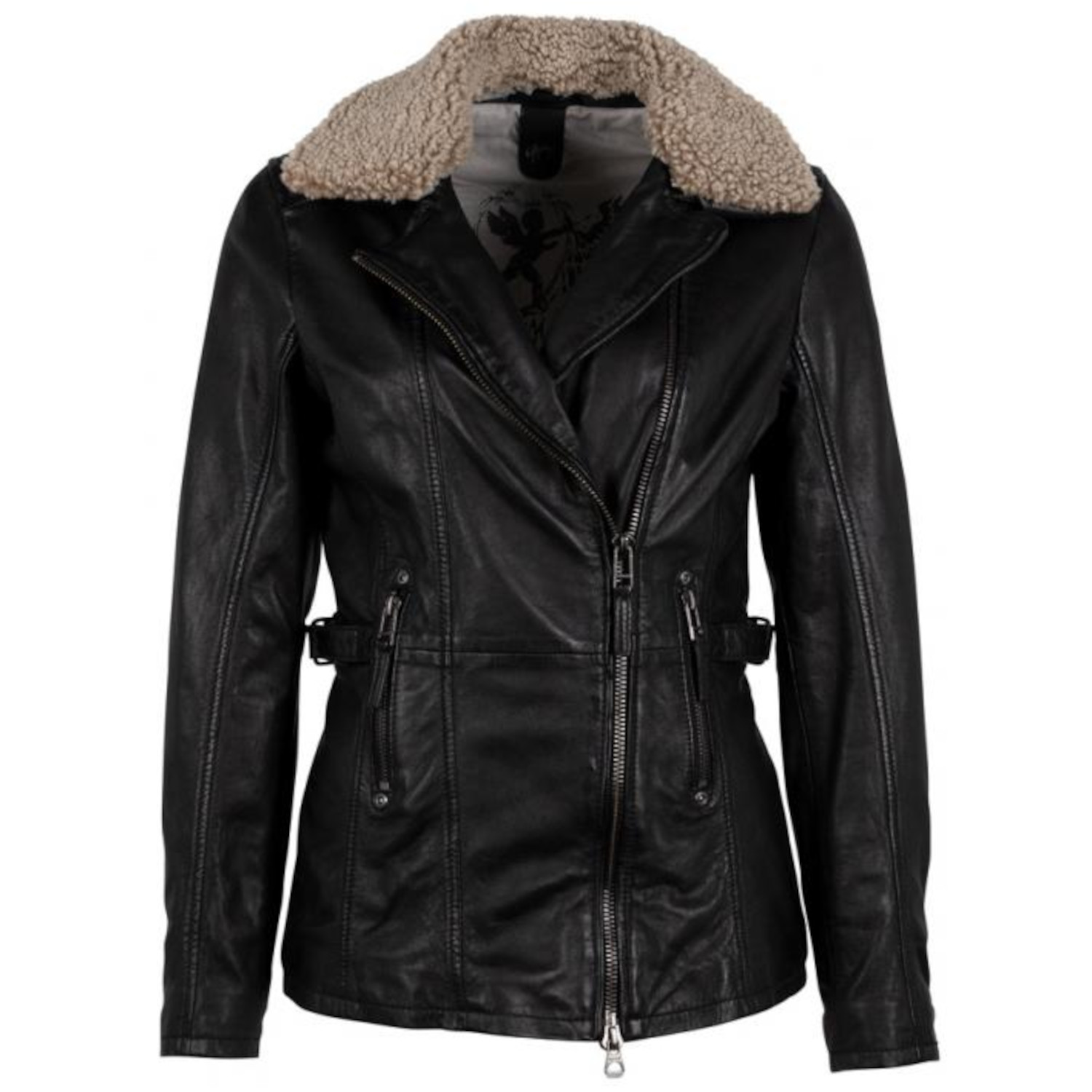 Geaca de Piele Dama Gipsy Neagra GWSkara – IMBRACAMINTE