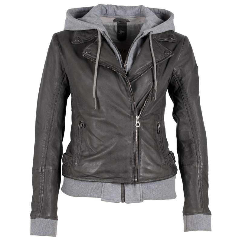 Geaca de Piele Dama Gipsy Antracit GWSkyla LEGV – IMBRACAMINTE