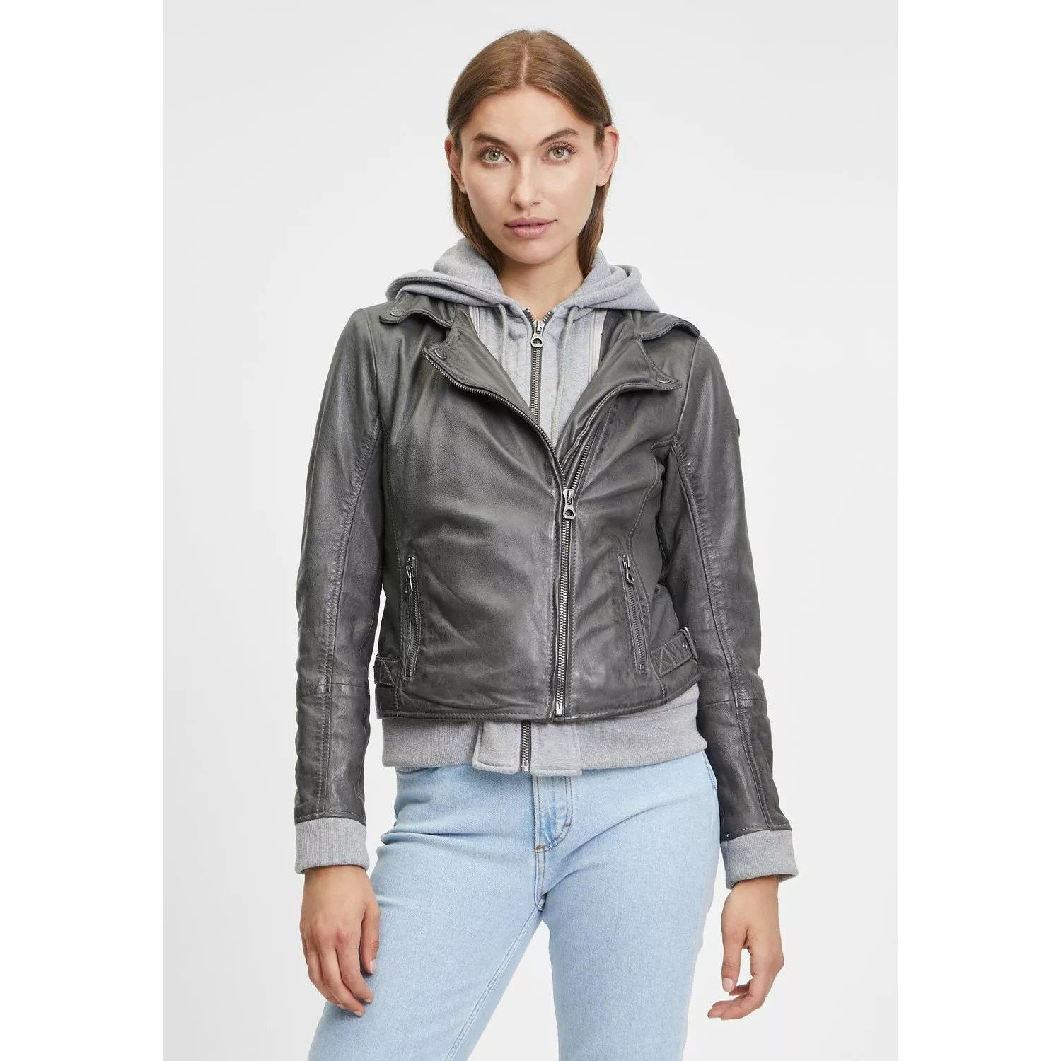 Geaca de Piele Dama Gipsy Antracit GWSkyla LEGV – IMBRACAMINTE