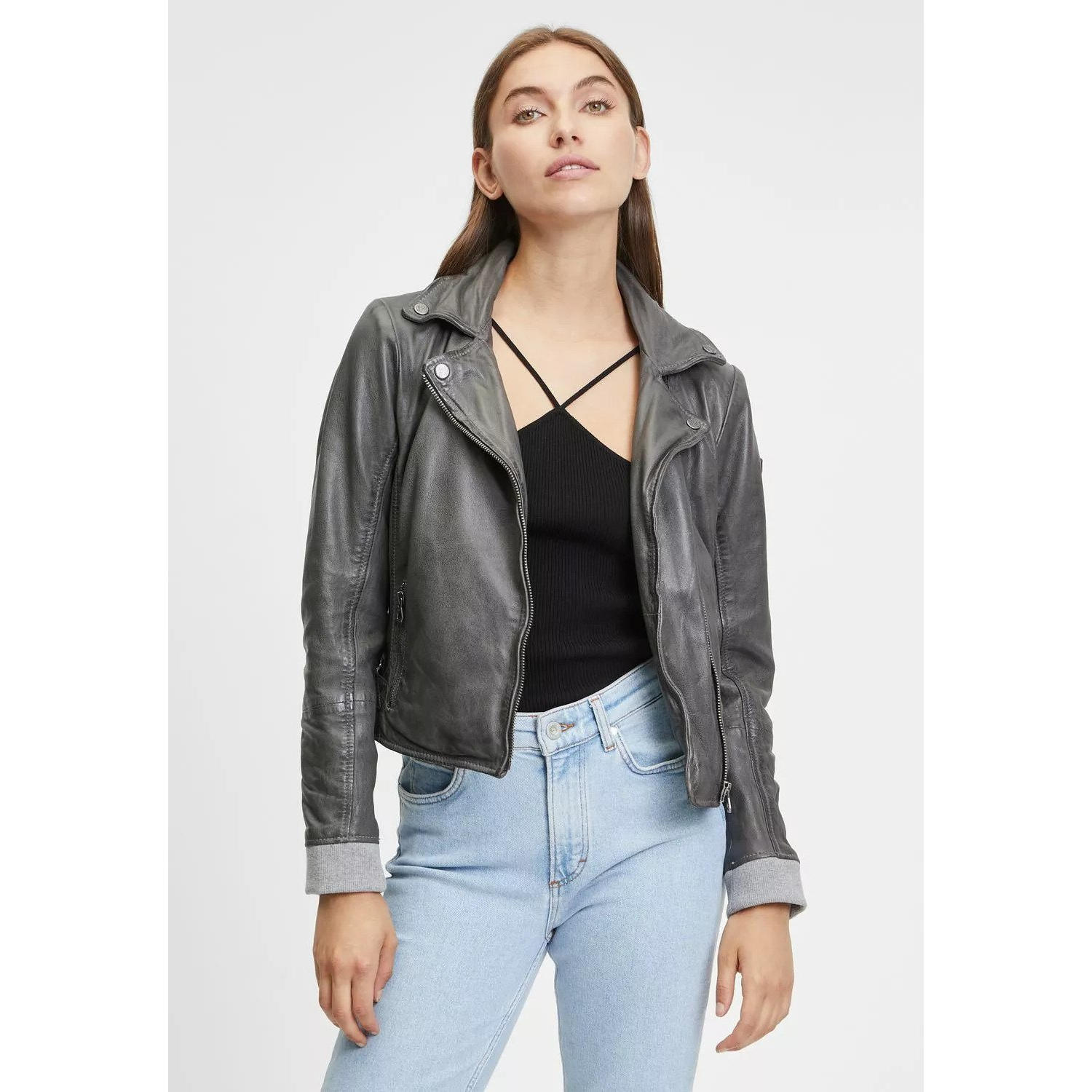 Geaca de Piele Dama Gipsy Antracit GWSkyla LEGV – IMBRACAMINTE