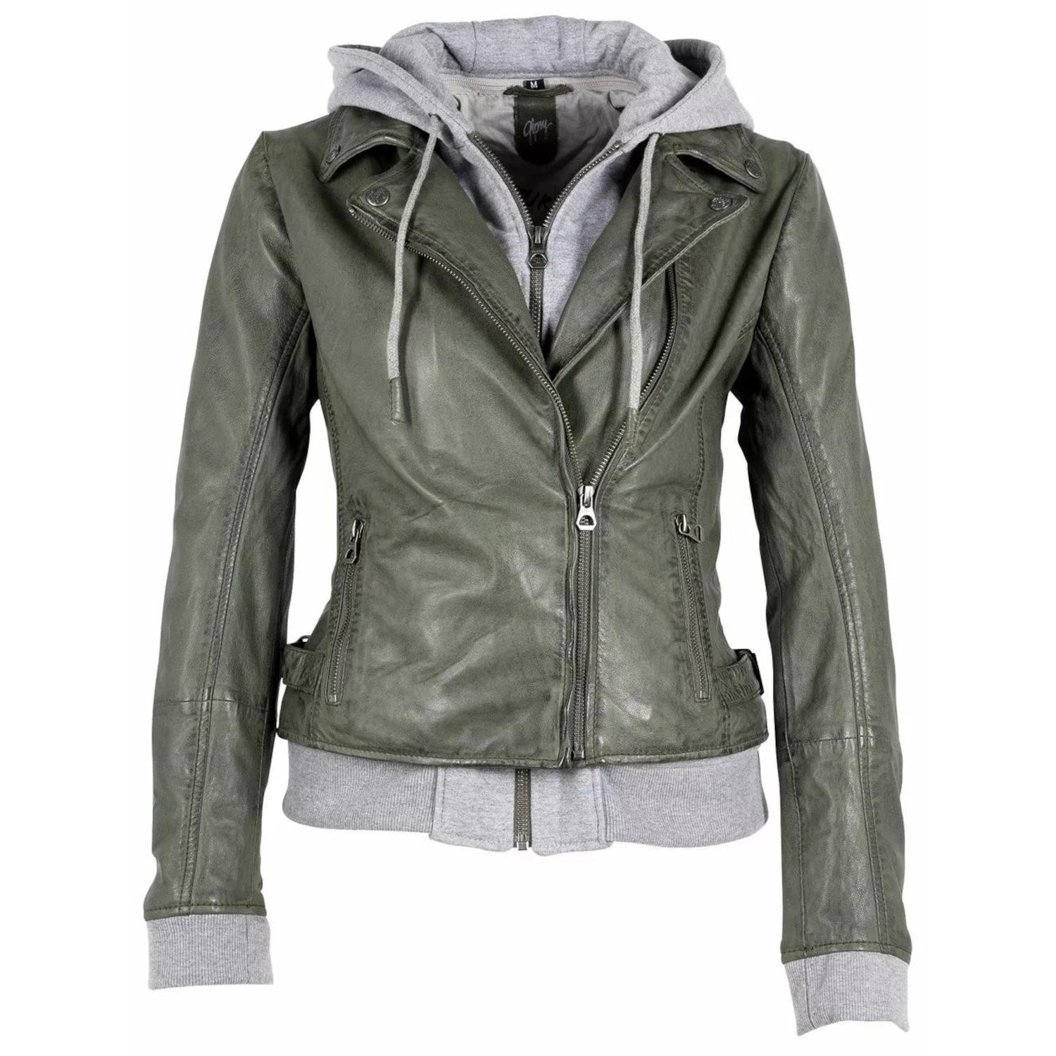 Geaca de Piele Dama Gipsy Verde Inchis GWSkyla LEGV – IMBRACAMINTE