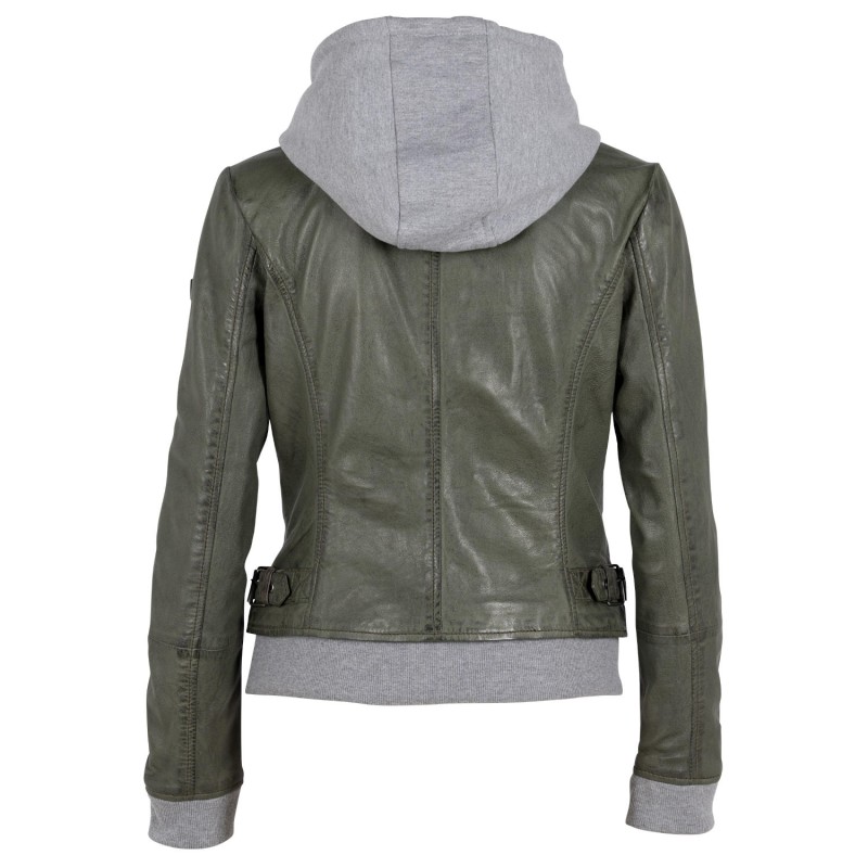 Geaca de Piele Dama Gipsy Verde Inchis GWSkyla LEGV – IMBRACAMINTE