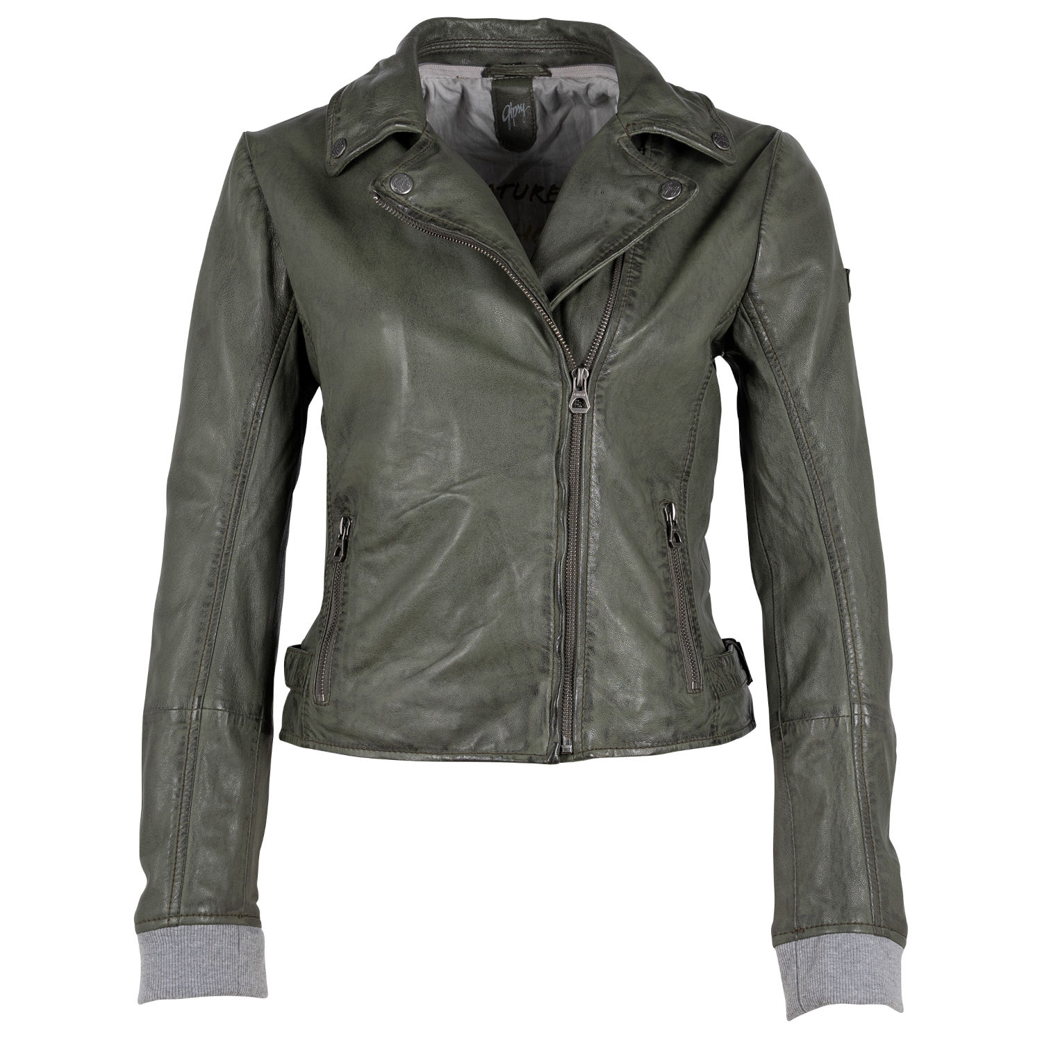 Geaca de Piele Dama Gipsy Verde Inchis GWSkyla LEGV – IMBRACAMINTE