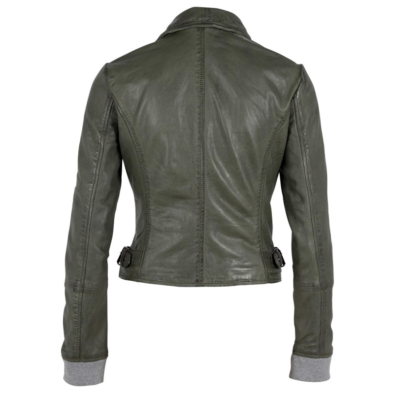 Geaca de Piele Dama Gipsy Verde Inchis GWSkyla LEGV – IMBRACAMINTE