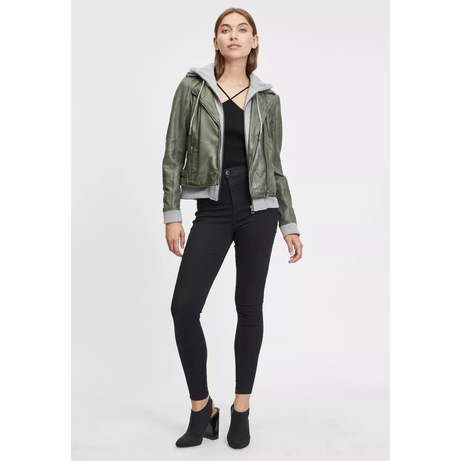 Geaca de Piele Dama Gipsy Verde Inchis GWSkyla LEGV – IMBRACAMINTE