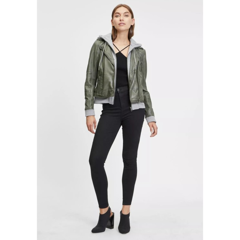 Geaca de Piele Dama Gipsy Verde Inchis GWSkyla LEGV – IMBRACAMINTE