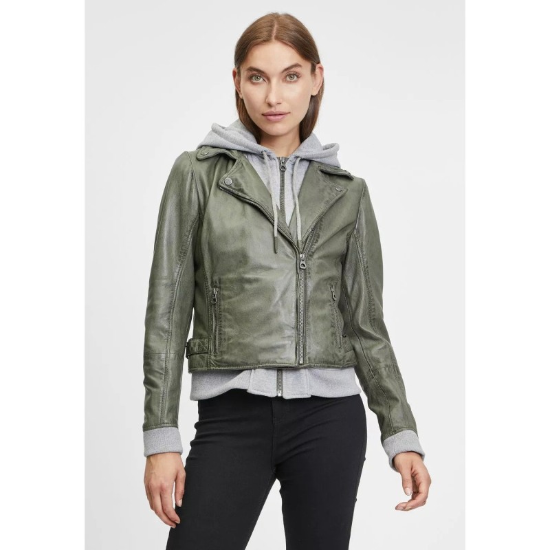 Geaca de Piele Dama Gipsy Verde Inchis GWSkyla LEGV – IMBRACAMINTE