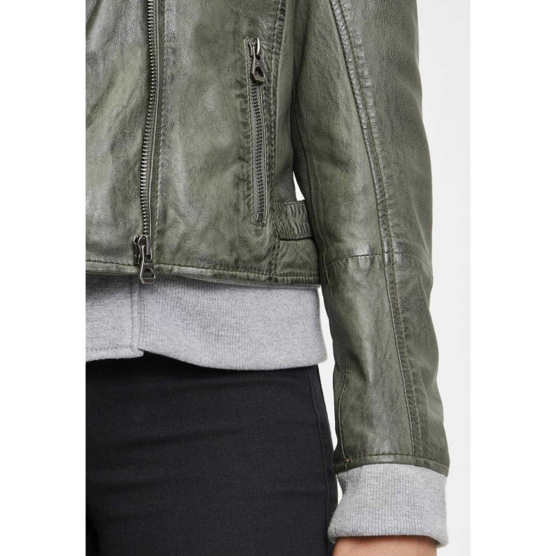 Geaca de Piele Dama Gipsy Verde Inchis GWSkyla LEGV – IMBRACAMINTE