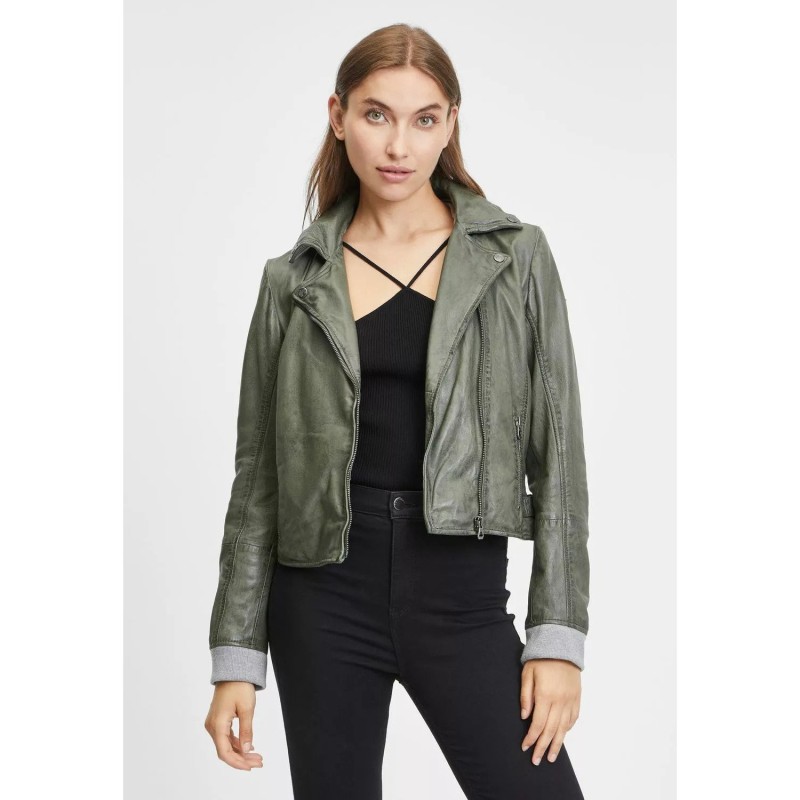 Geaca de Piele Dama Gipsy Verde Inchis GWSkyla LEGV – IMBRACAMINTE