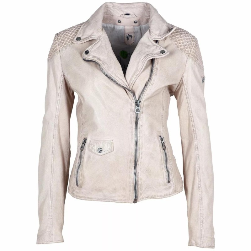 Geaca de Piele Dama Gipsy Alb Galbui GWSpecially LVANV – IMBRACAMINTE