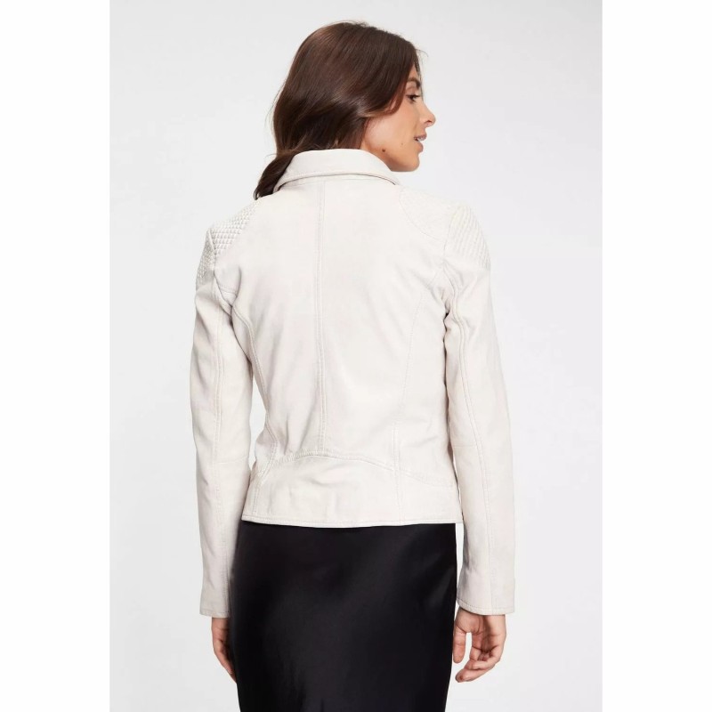 Geaca de Piele Dama Gipsy Alb Galbui GWSpecially LVANV – IMBRACAMINTE