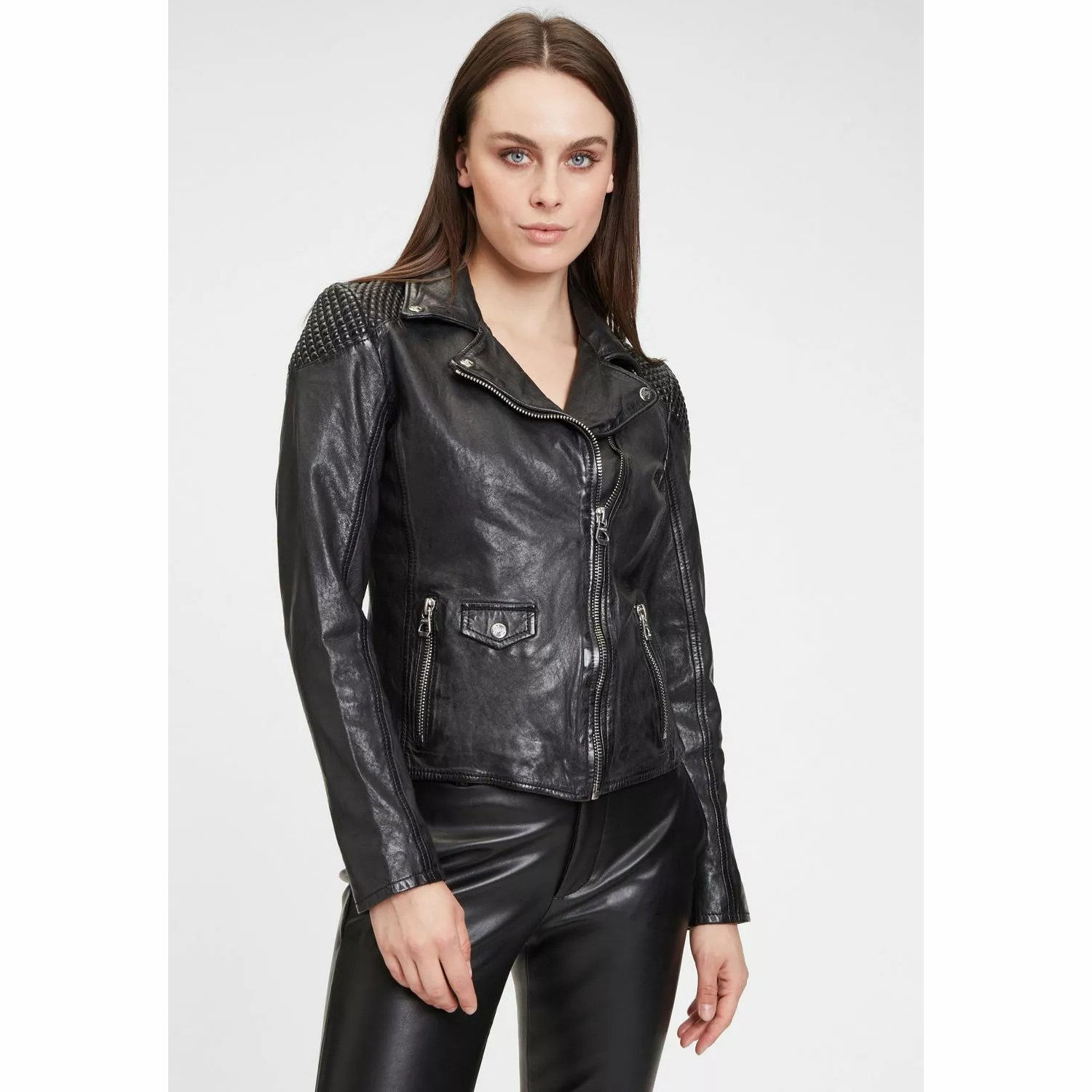 Geaca de Piele Dama Gipsy Neagra GWSpecially LVANV – IMBRACAMINTE