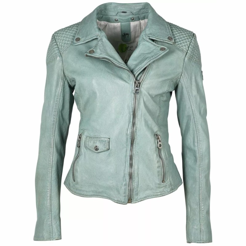 Geaca de Piele Dama Gipsy Verde Menta GWSpecially LVANV – IMBRACAMINTE