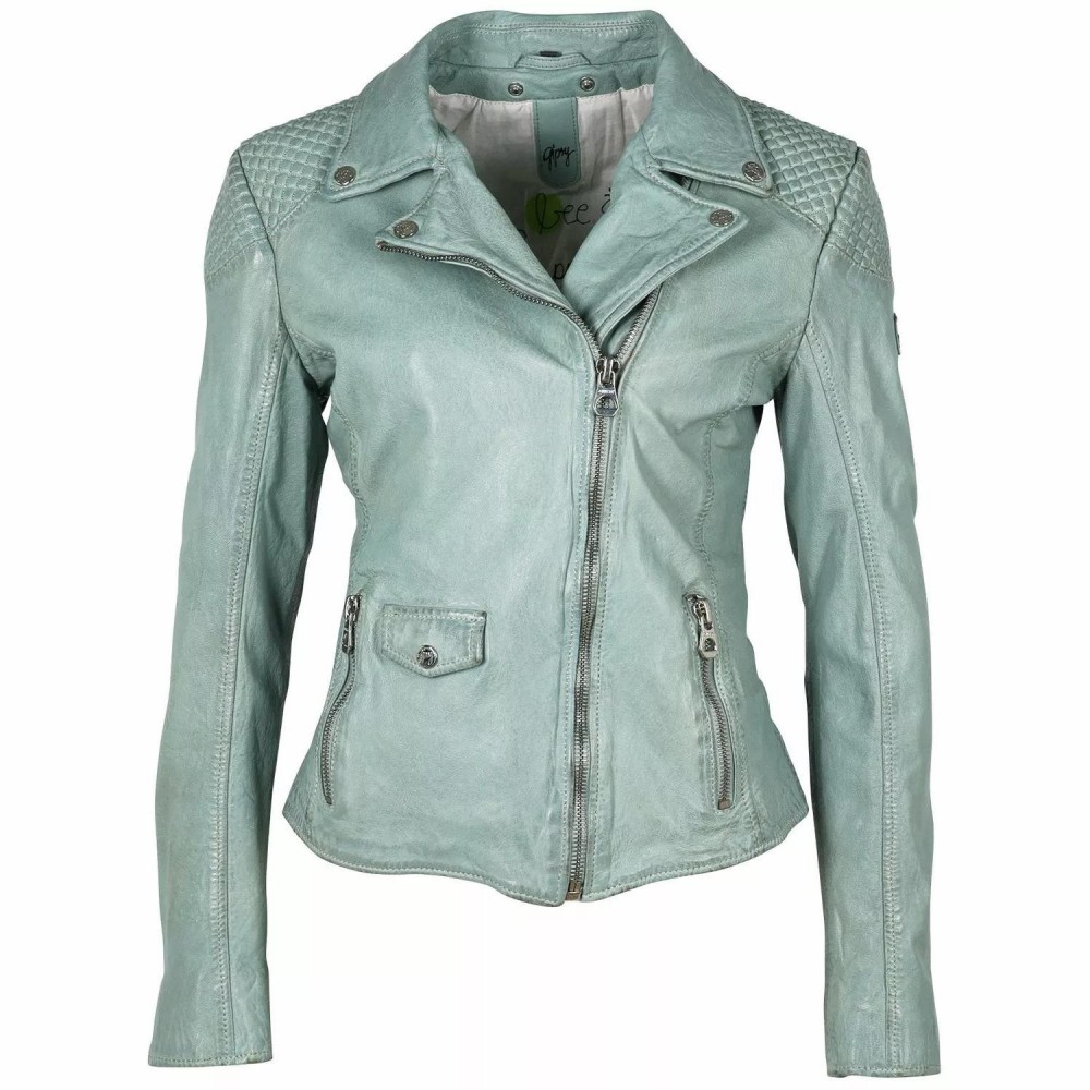 Geaca de Piele Dama Gipsy Verde Menta GWSpecially LVANV Geaca de Piele Dama Gipsy Verde Menta GWSpecially LVANV - readytowear