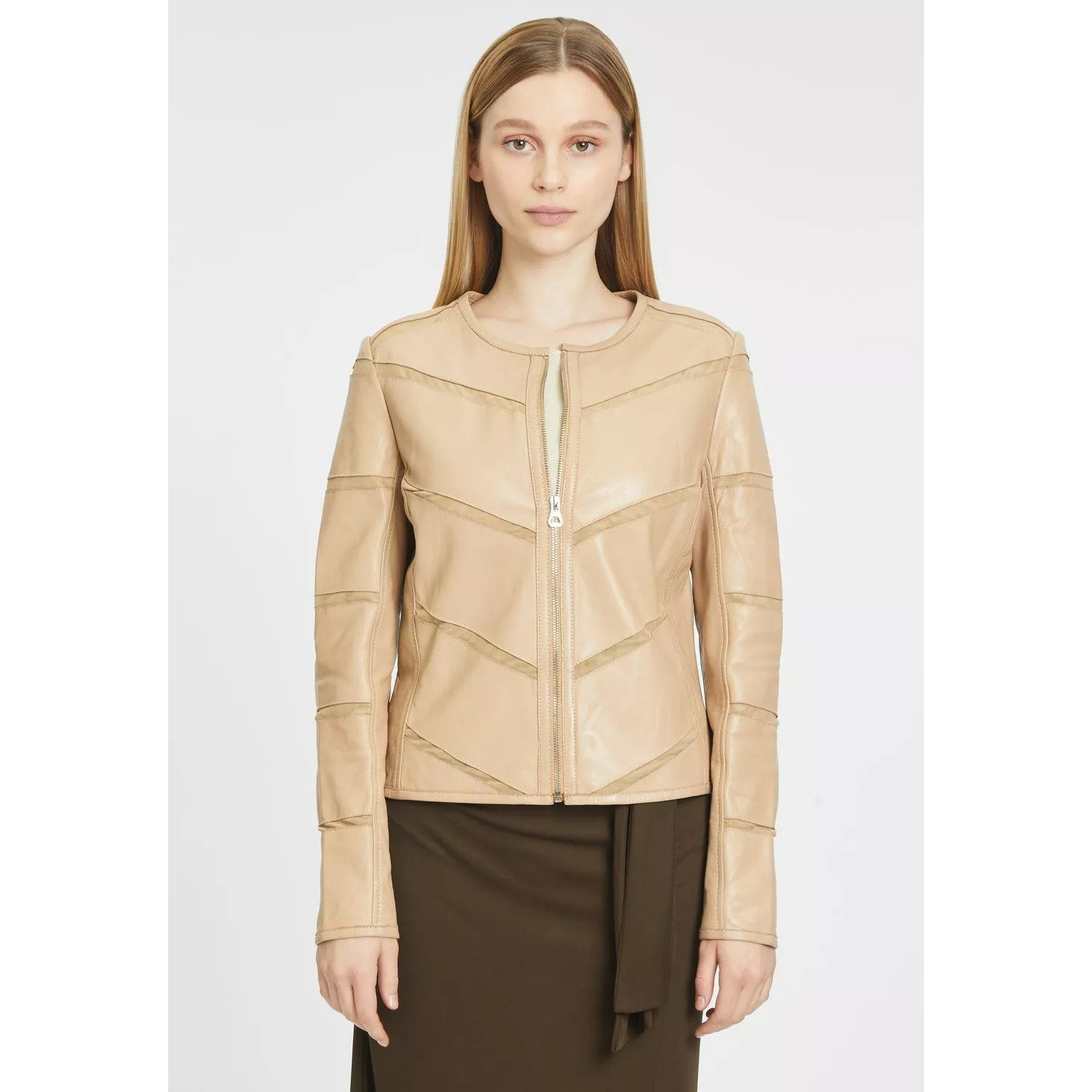 Geaca de Piele Dama Gipsy Bej GWSurlea – IMBRACAMINTE