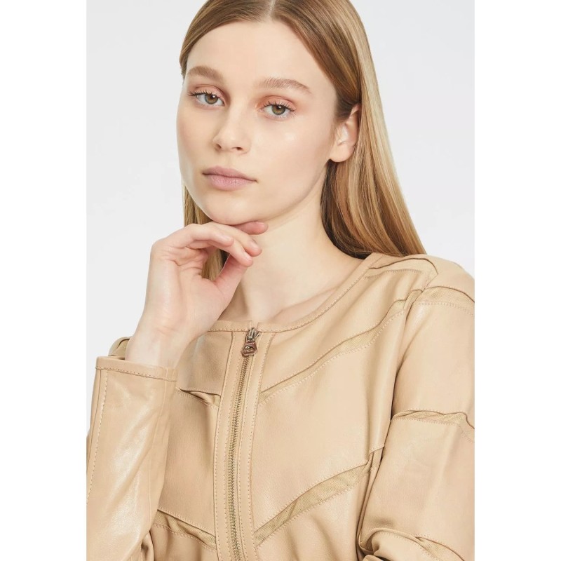 Geaca de Piele Dama Gipsy Bej GWSurlea – IMBRACAMINTE