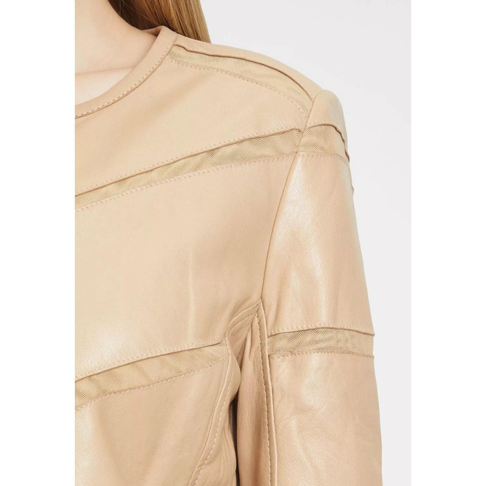 Geaca de Piele Dama Gipsy Bej GWSurlea Geaca de Piele Dama Gipsy Bej GWSurlea - readytowear.ro