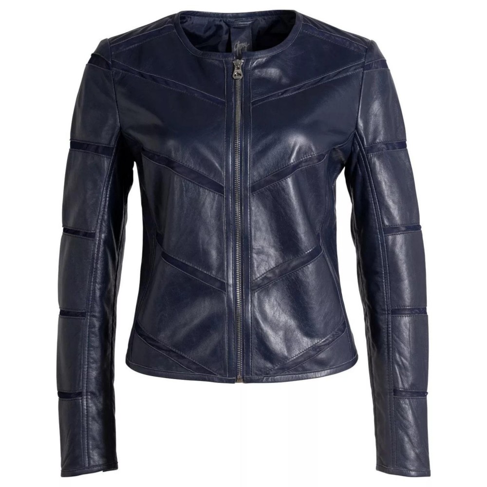Geaca de Piele Dama Gipsy Bleumarin GWSurlea Geaca de Piele Dama Gipsy Bleumarin GWSurlea - readytowear.ro
