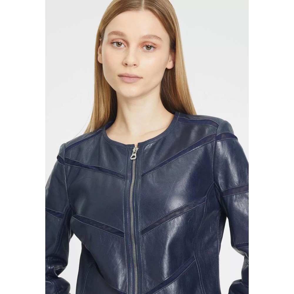 Geaca de Piele Dama Gipsy Bleumarin GWSurlea Geaca de Piele Dama Gipsy Bleumarin GWSurlea - readytowear.ro