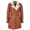 Geaca Lunga de Iarna din Piele Dama Gipsy Coniac GWTamala – IMBRACAMINTE