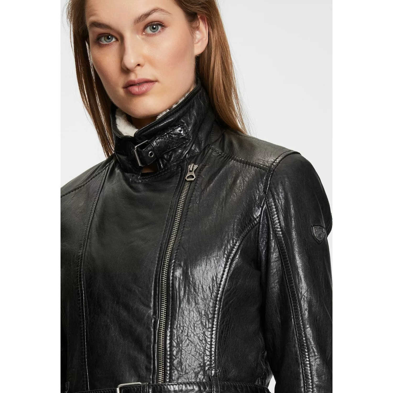 Geaca Lunga de Iarna din Piele Dama Gipsy Neagra GWTamala – Black Friday
