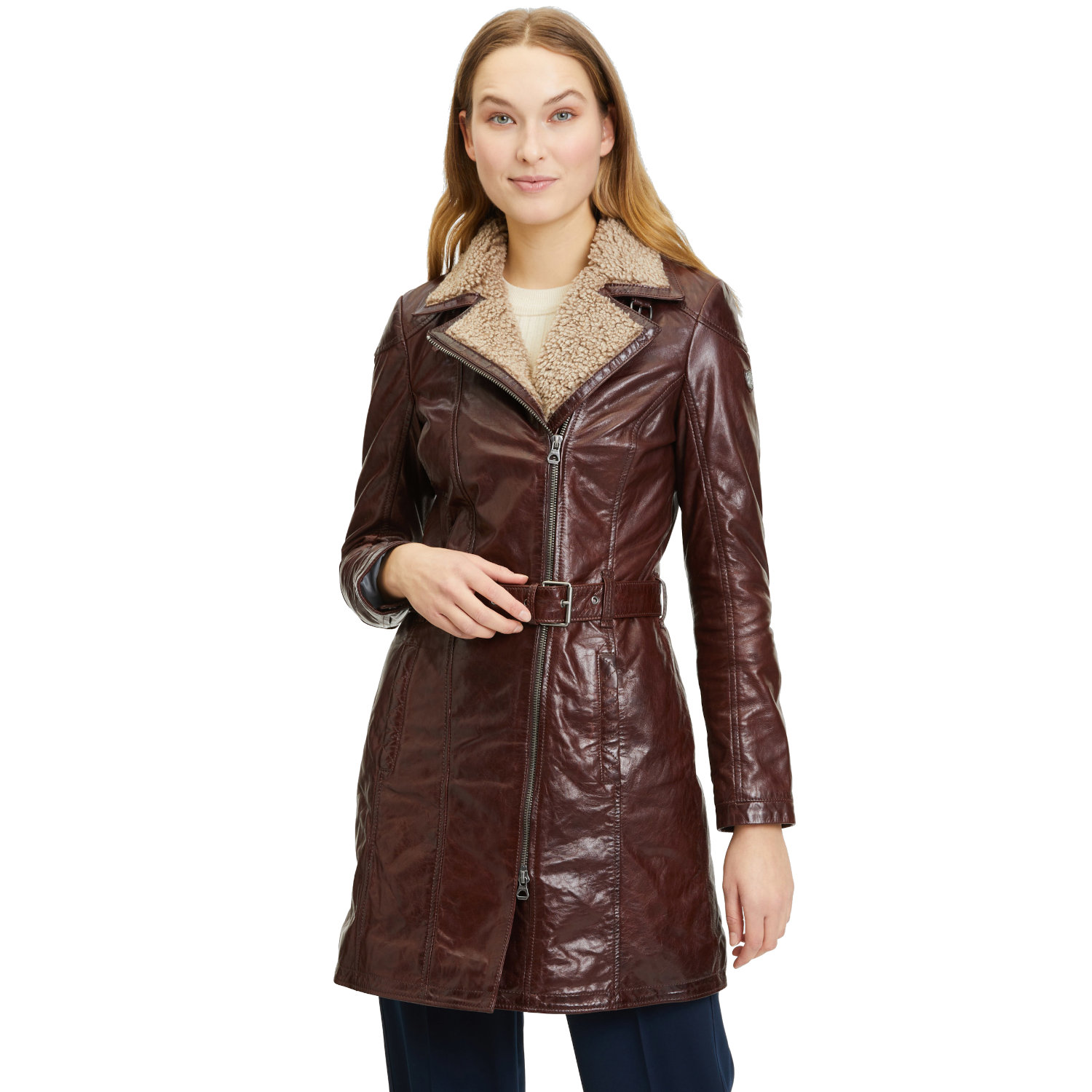 Geaca Lunga de Iarna din Piele Dama Gipsy Castanie GWTamina – Black Friday Geaca Lunga de Iarna din Piele Dama Gipsy Castanie GWTamina – Black Friday