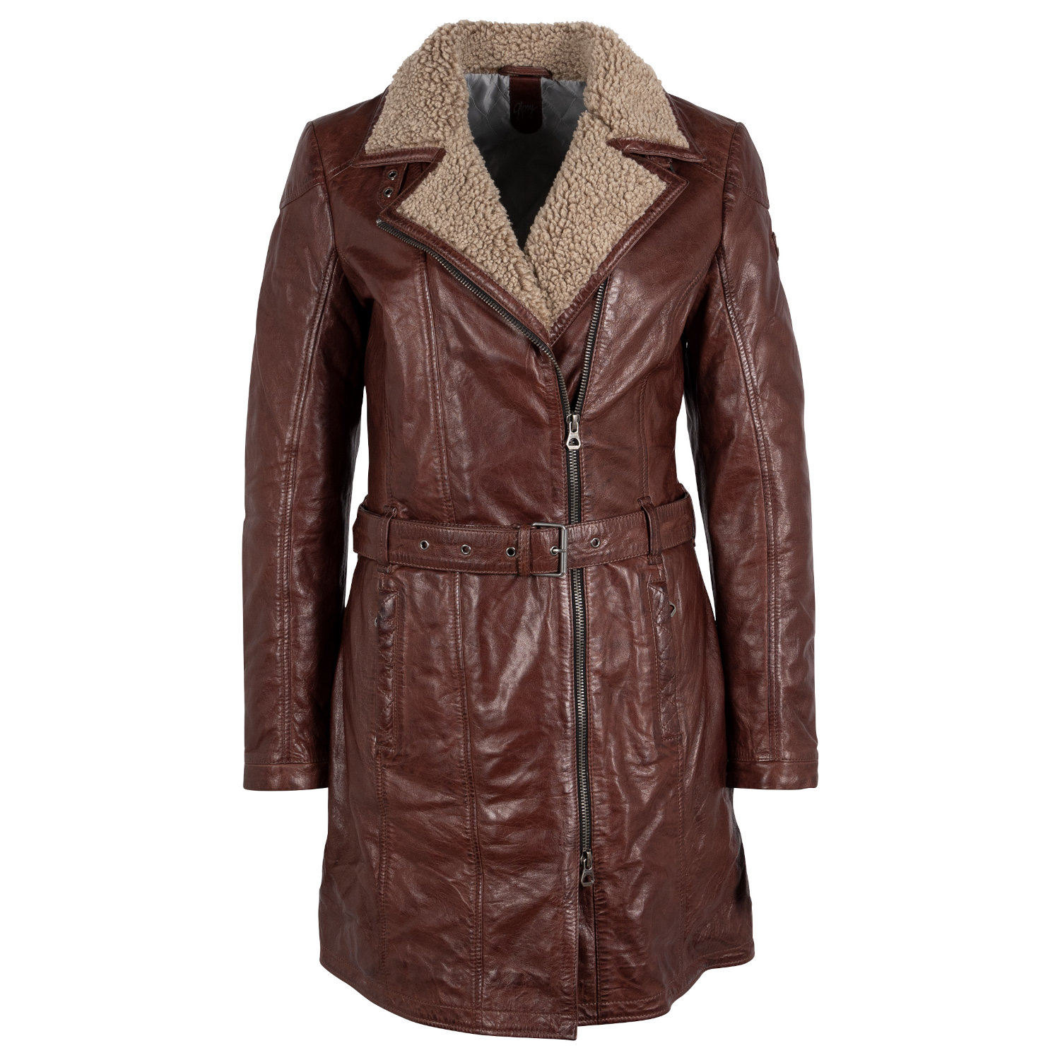 Geaca Lunga de Iarna din Piele Dama Gipsy Castanie GWTamina – Black Friday Geaca Lunga de Iarna din Piele Dama Gipsy Castanie GWTamina – Black Friday