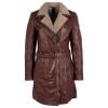 Geaca Lunga de Iarna din Piele Dama Gipsy Castanie GWTamina – IMBRACAMINTE