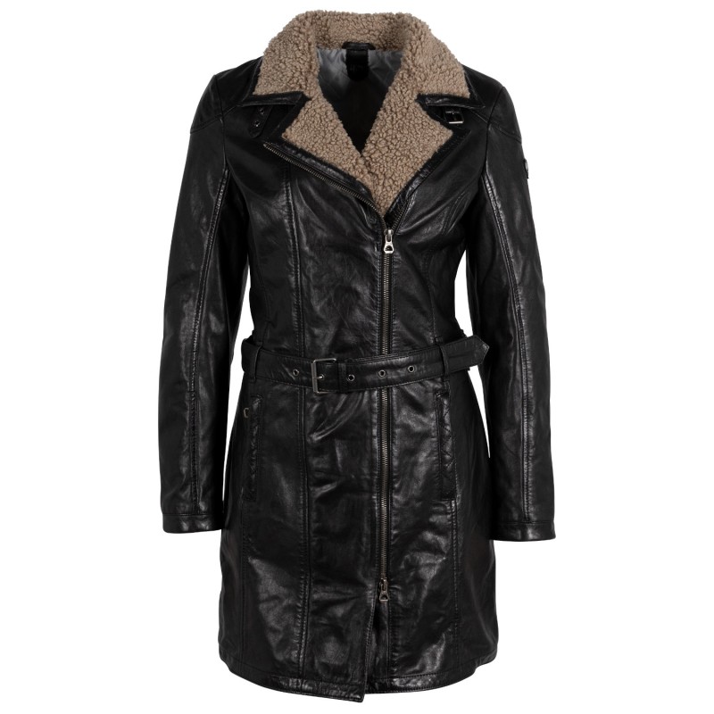 Geaca Lunga de Iarna din Piele Dama Gipsy Neagra GWTamina – IMBRACAMINTE