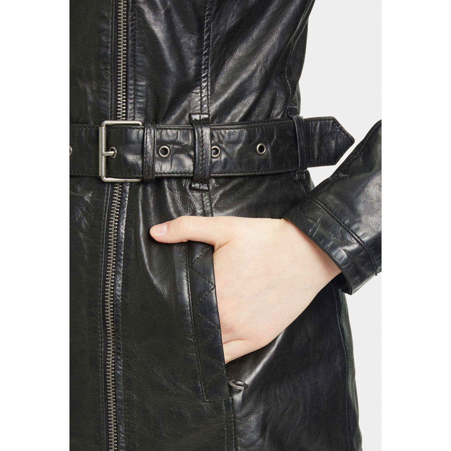 Geaca Lunga de Iarna din Piele Dama Gipsy Neagra GWTamina – Black Friday Geaca Lunga de Iarna din Piele Dama Gipsy Neagra GWTamina – Black Friday
