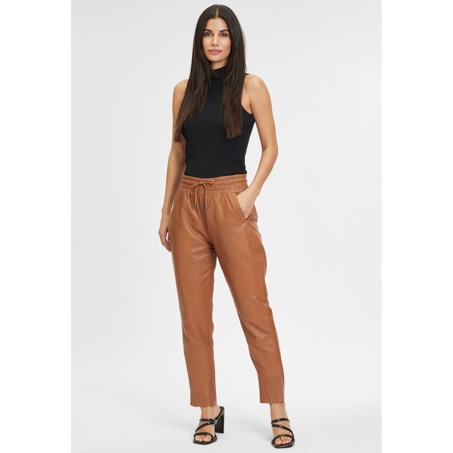 Pantaloni de Piele Dama Gipsy Coniac GWTariza – Black Friday